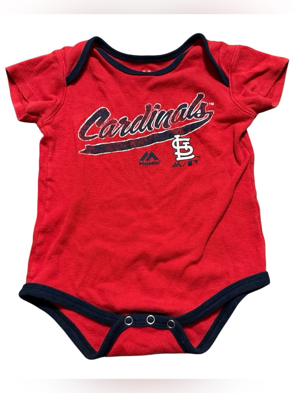St. Louis Cardinals Baby Bodysuit 18M Majestic Red Navy MLB Baseball